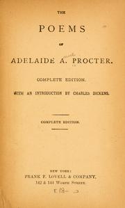 Cover of: The poems of Adelaide A. Procter. by Adelaide Anne Procter
