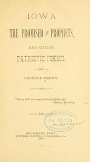 Cover of: Iowa, the promised of the prophets by Leonard Brown