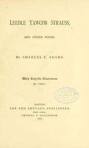 Cover of: Leedle Yawcob Strauss by Charles Follen Adams