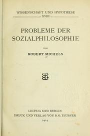 Cover of: Probleme der Sozialphilosophie