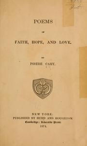 Cover of: Poems of faith, hope, and love.