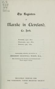 Cover of: The registers of Marske in Cleveland, Co. York