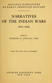 Cover of: Narratives of the Indian wars, 1675-1699