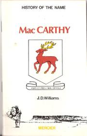 Cover of: History of the name MacCarthy