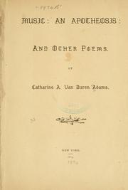 Cover of: Music by Catharine A. Van Buren Adams