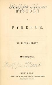 Cover of: History of Pyrrhus by Jacob Abbott