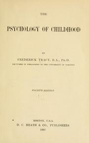 Cover of: The psychology of childhood by Frederick Tracy