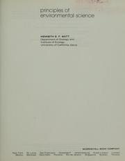 Cover of: Principles of environmental science by Kenneth E. F. Watt