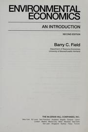 Cover of: Environmental economics by Barry C. Field
