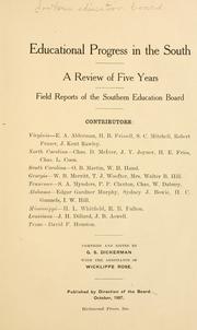 Cover of: Educational progress in the South. | Southern Education Board.
