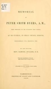 Memorial to Peter Smith Byers, A.M.