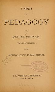 Cover of: A primer of pedagogy