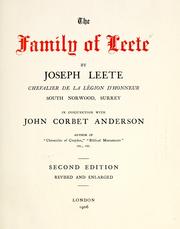 Cover of: The family of Leete