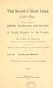 Cover of: Vital records of Rhode Island