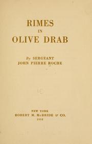 Cover of: Rimes in olive drab by John Pierre Roche