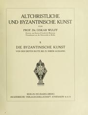 Cover of: Altchristliche und byzantinische Kunst