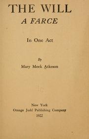 Cover of: The will | Mary Meek Atkeson