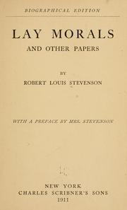 Cover of: Lay morals by Robert Louis Stevenson