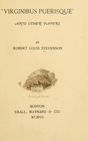 Cover of: "Virginibus puerisque" by Robert Louis Stevenson