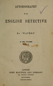 Cover of: Autobiography of an English detective
