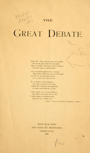Cover of: The great debate.