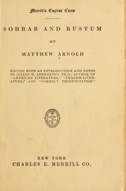 Cover of: Sohrab and Rustum by Matthew Arnold, Matthew Arnold