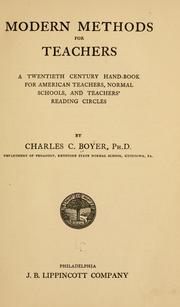 Cover of: Modern methods for teachers by Boyer, Charles Clinton