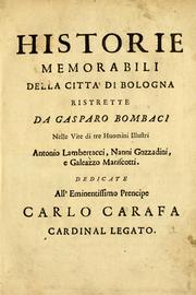 Historie memorabili della città di Bologna by Bombaci, Gasparo conte