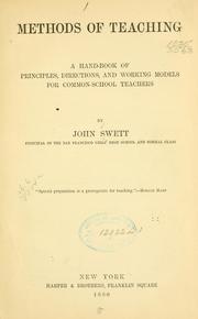 Cover of: Methods of teaching: a handbook of principles, directions, and working models for common-school teachers