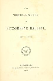 Cover of: The poetical works of Fitz-Greene Halleck. by Fitz-Greene Halleck