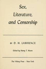 Cover of: Sex, literature and censorship: essays