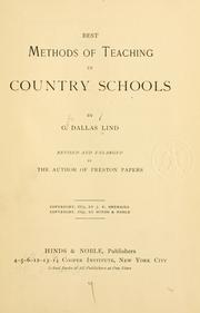 Cover of: Best methods of teaching in country schools