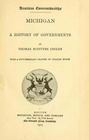 Cover of: Michigan by Thomas McIntyre Cooley