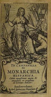 Cover of: De monarchia hispanica by Tommaso Campanella