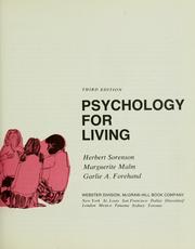 Cover of: Psychology for living by Herbert Sorenson