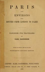 Cover of: Paris and environs with routes from London to Paris: handbook for travellers