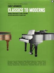 Cover of: Early Advanced Classics To Moderns: (MFM 47) (Music for Millions Series Vol 47) (Music for Millions Series Vol 47)