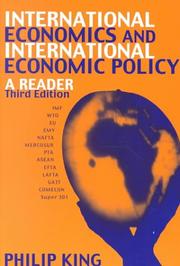 Cover of: International economics and international economic policy: a reader