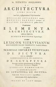 Cover of: M. Vitrvvii Pollionis De architectvra libri decem. by Vitruvius Pollio
