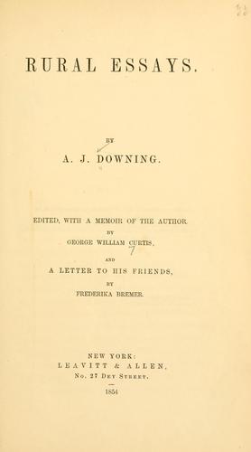 Rural essays. by A. J. Downing