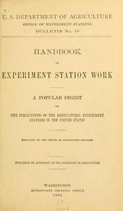 Cover of: Handbook of experiment station work.