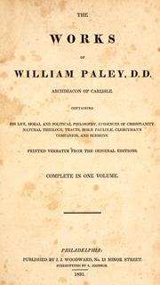 Cover of: The works of William Paley ... by William Paley