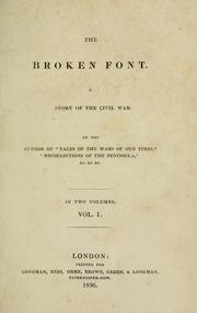 Cover of: The broken font.: A story of the civil war.