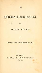 Cover of: The courtship of Miles Standish, and other poems. by Henry Wadsworth Longfellow