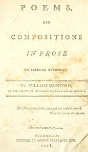 Poems, and compositions in prose on several occasions by William Munford