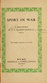 Cover of: Sport in war by Robert Baden-Powell