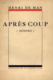 Cover of: Après coup by De Man, Henri