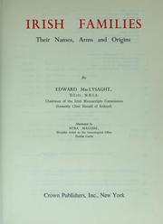 Cover of: Irish families; their names, arms, and origins.