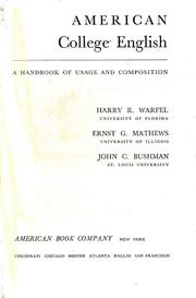 Cover of: American college English: a handbook of usage and composition