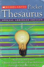 Cover of: Scholastic Pocket Thesaurus by Scholastic